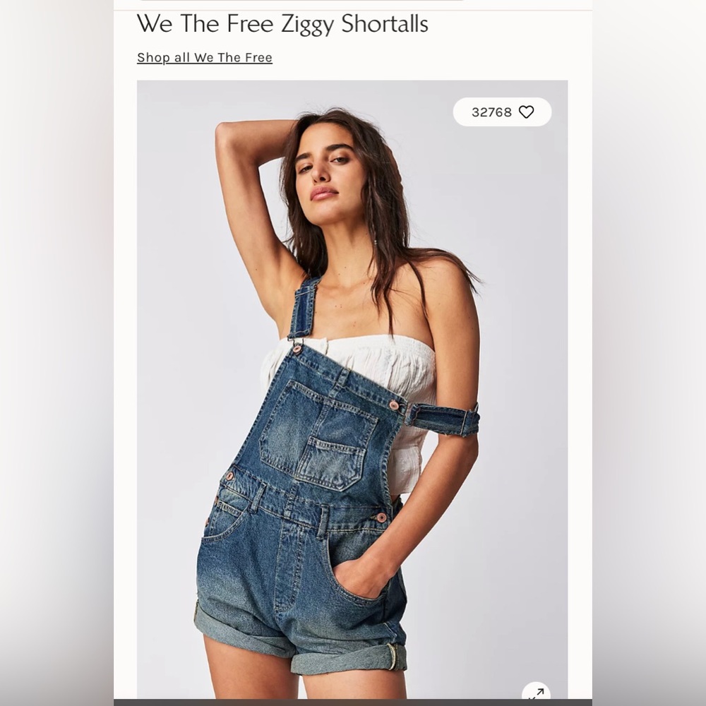 Free people- We the Free Ziggy Shortalls color “Glory Days” XL
